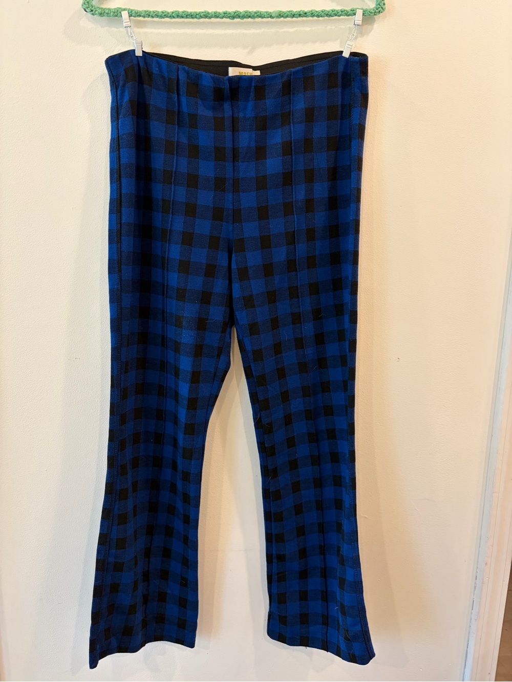 Maeve Blue and Black Plaid Pants